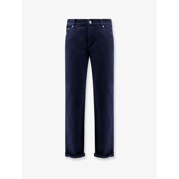 Brunello Cucinelli Men Traditional Fit Cotton Trousers